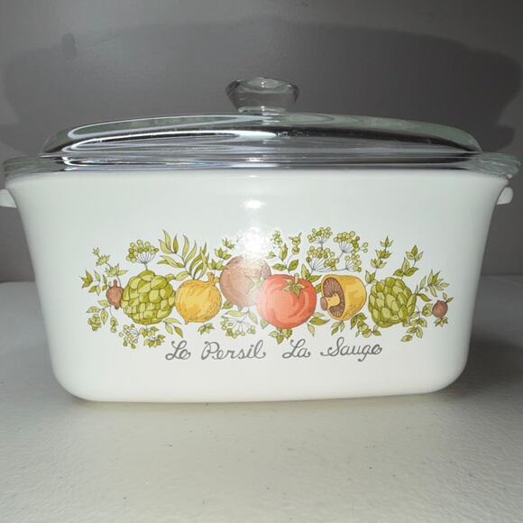 Corning Ware P-4-B Spice of Life Le Persil La Sauge Casserole w/Lid 7x5.5x3" - Picture 5 of 10